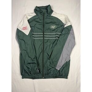 NY Jets‎ Windbreaker Jacket Sports Illustrated SI NFL Full Zip L Mens Green
